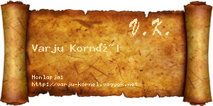 Varju Kornél névjegykártya