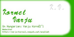 kornel varju business card